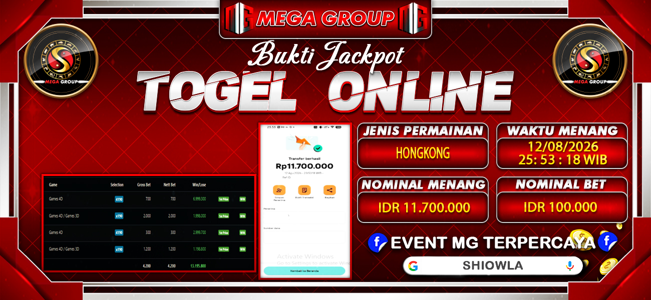 Bukti JP situs Shiowla hari Rabu, 12 Agustus 2026