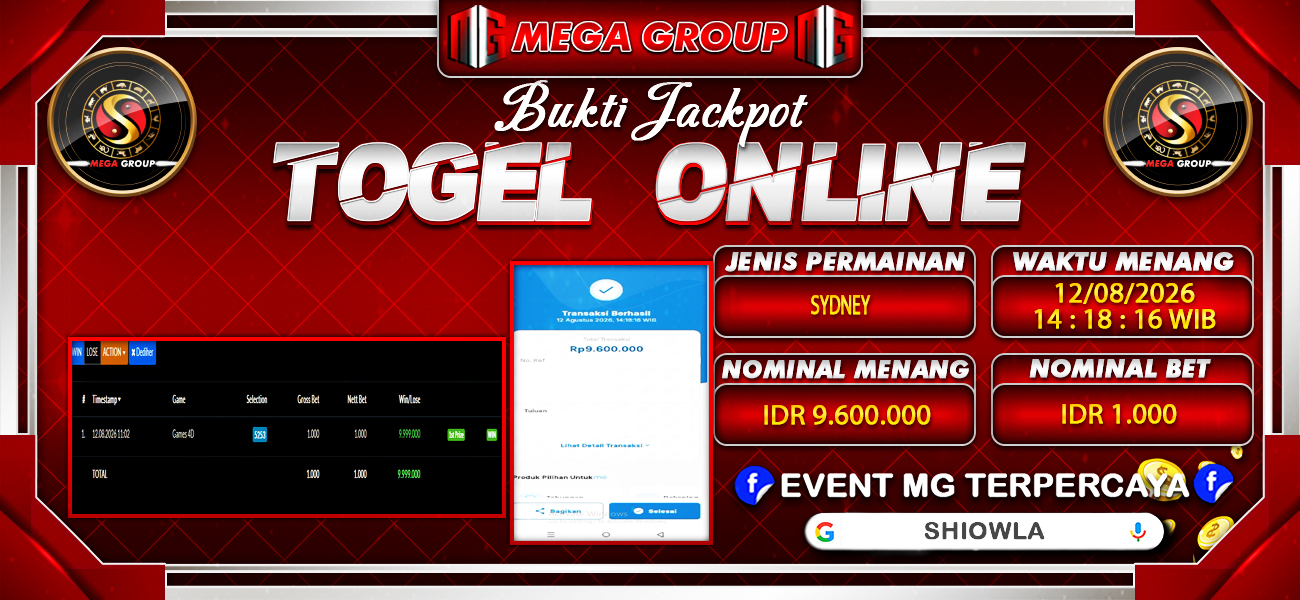 Bukti JP situs Shiowla hari Rabu, 12 Agustus 2026