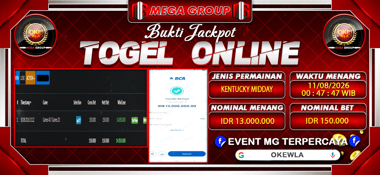 Bukti JP situs Okewla hari Selasa, 11 Agustus 2026
