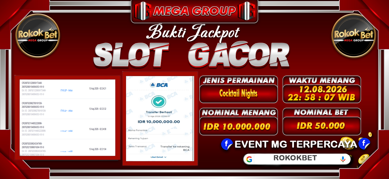 Bukti JP situs Rokokbet hari Rabu, 12 Agustus 2026