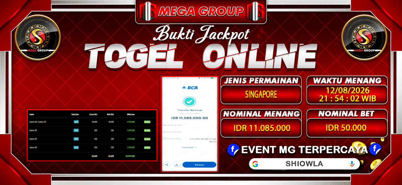 Bukti JP situs Shiowla hari Rabu, 12 Agustus 2026