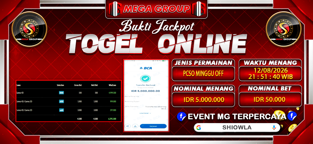 Bukti JP situs Shiowla hari Rabu, 12 Agustus 2026