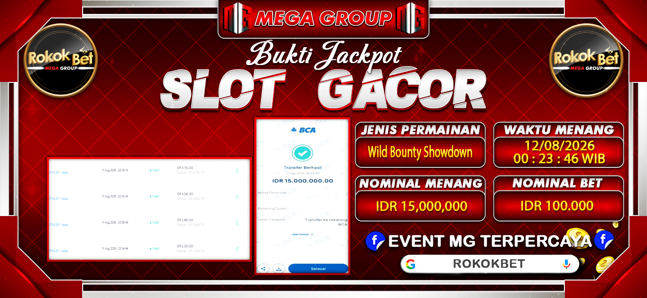 Bukti JP situs Rokokbet hari Rabu, 12 Agustus 2026