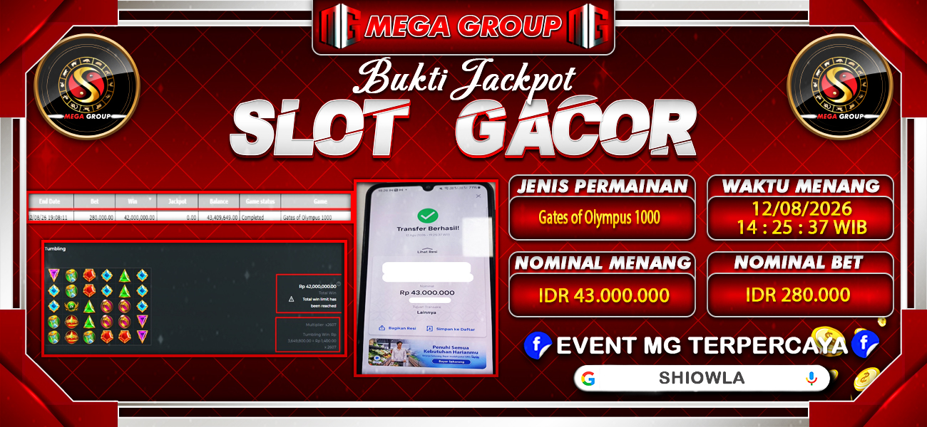 Bukti JP situs Shiowla hari Rabu, 12 Agustus 2026