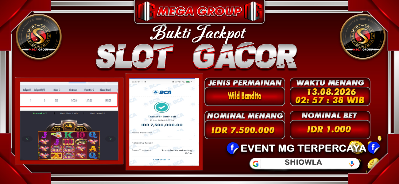 Bukti JP situs Shiowla hari Kamis, 13 Agustus 2026