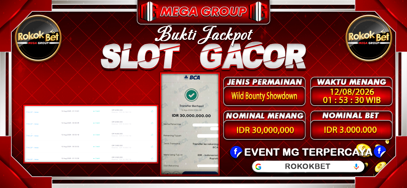 Bukti JP situs Rokokbet hari Rabu, 12 Agustus 2026