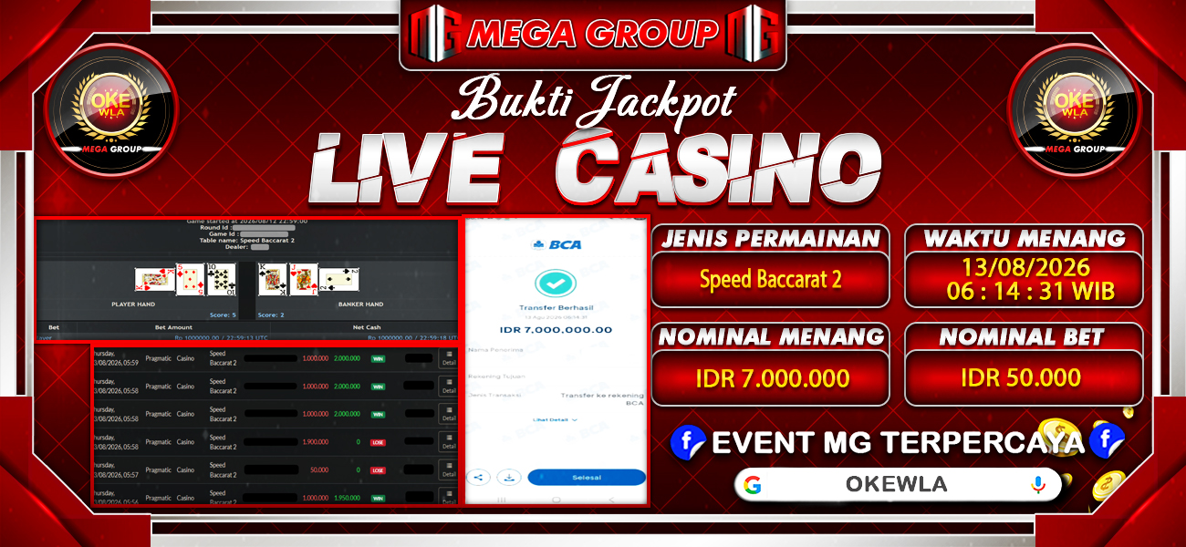 Bukti JP situs Okewla hari Kamis, 13 Agustus 2026