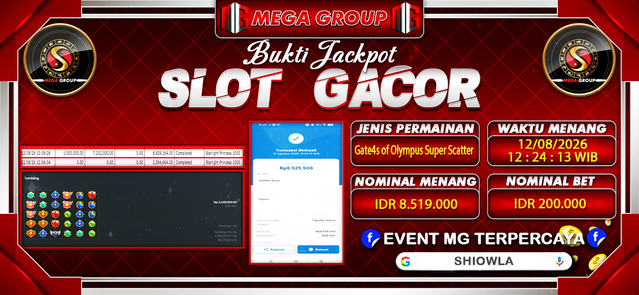 Bukti JP situs Shiowla hari Rabu, 12 Agustus 2026